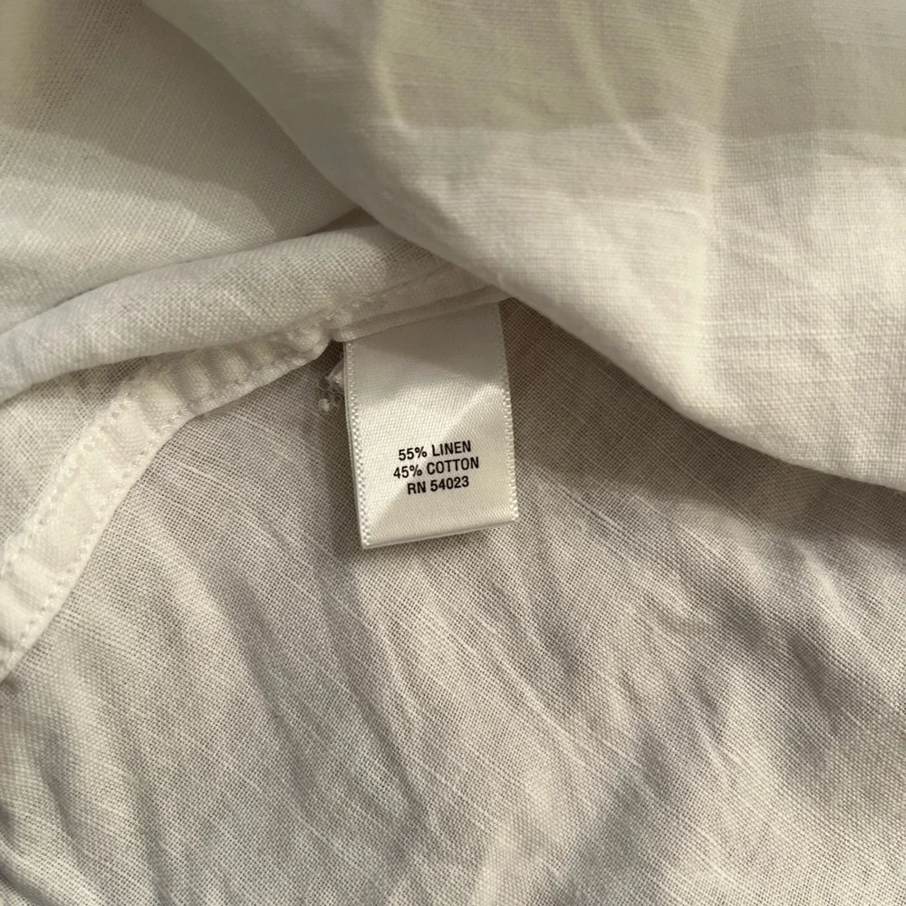 Men’s White Colten Linen Button Collar Banana Republic Shirt size Medium - Picture 5 of 5